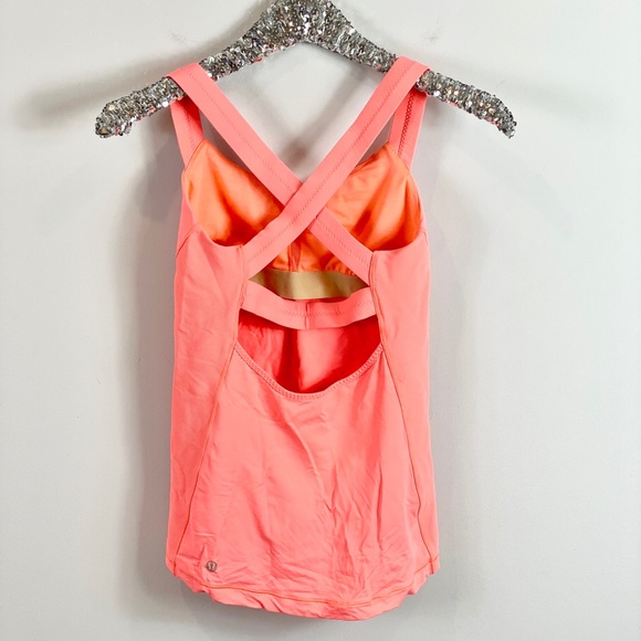 Lululemon Orange Criss Criss Open Back Tank 6 - Picture 2 of 7